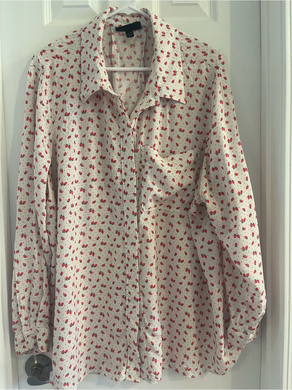 Lane Bryant Button-Down Shirt with Strawberry Print